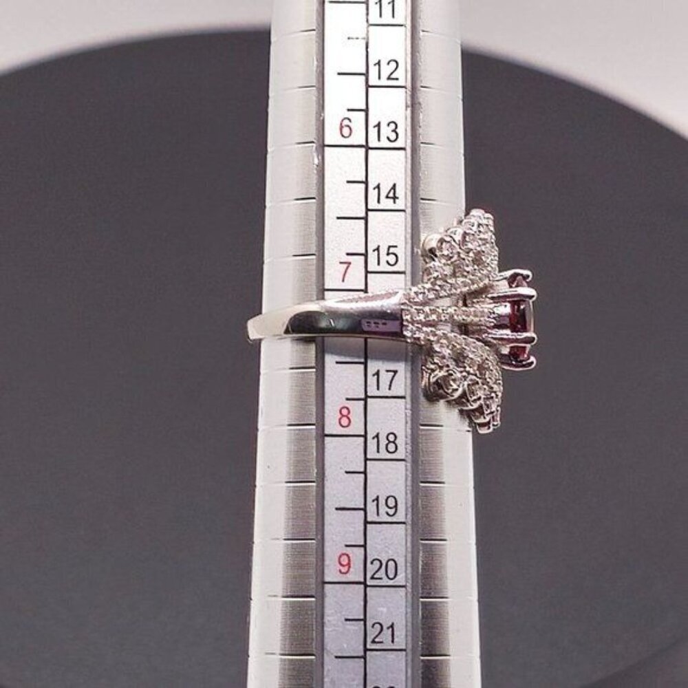 Red Garnet Statement Ring in Sterling Silver, Size 7.25‎ - Picture 6 of 6